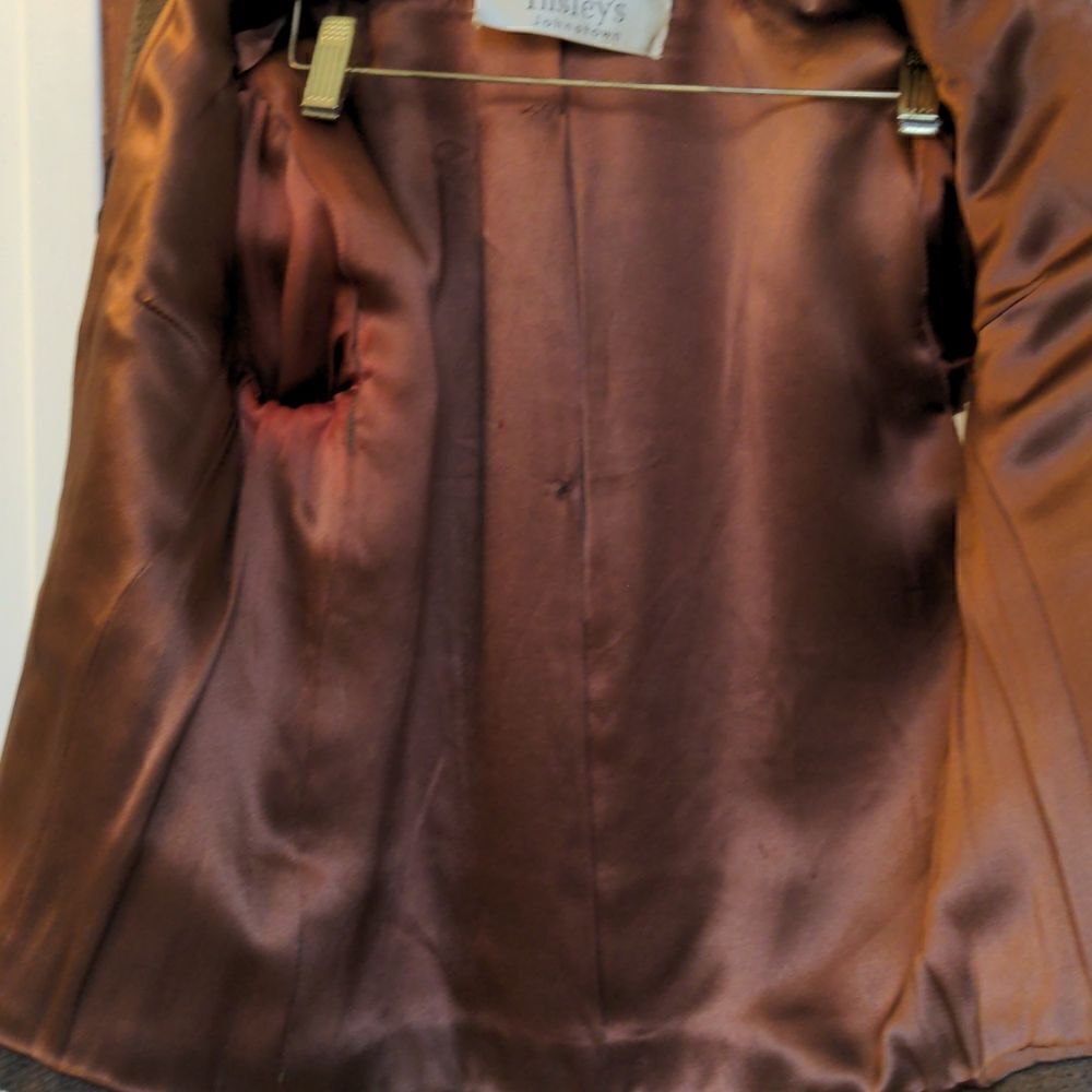 VTG 60s Insley's Johnstown Wonderlaine Brown Boucle Jacket w/Boiled Wool Trim - Picture 12 of 16